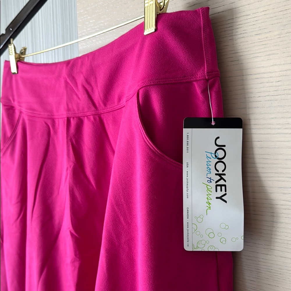 Jockey Magenta Pink A-line Skirt Extreme Comfort 2 Pockets Size LG/XL Easy Care